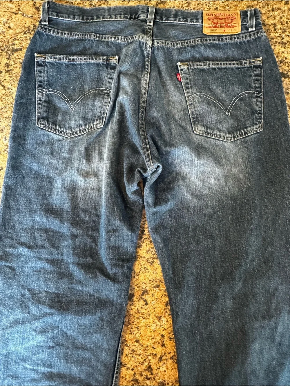 Levi's 569 Jeans Mens 36x36 Blue Loose Straight Skate Y2K Whiskered Fade 2004
